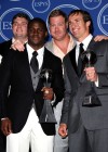Reggie Bush with Jonathan Stinchcomb, Jeremy Shockey and Drew Brees of the New Orleans Saints (winners of the 2010 ESPY for “Best Team”) // 2010 ESPY Awards
