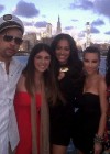 Rapper Diego Cash (Lala’s brother), Brittny Gastineau, Lala, Kim Kardashian and a friend // Carmelo Anthony and Lala Vazquez’ pre-wedding celebration on a privacht yacht in the New York Harbor