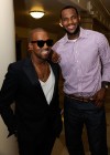 LeBron James with Kanye West after announcing his plans to play for the Miami Heat at the Boys & Girls Club of America