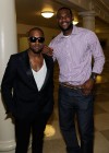 LeBron James with Kanye West after announcing his plans to play for the Miami Heat at the Boys & Girls Club of America