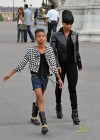 Willow Smith (with her mother Jada Pinkett Smith) at a photoshoot in Paris, France