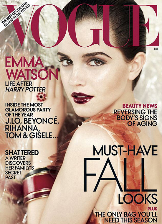 Emma Watson Gets Glammed Up for Vogue Magazine July 2011 Cover