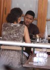 Usher eating lunch with Grace Miguel