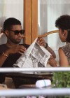 Usher eating lunch with Grace Miguel