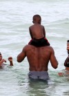 Dwyane Wade with Gabrielle Union and His Kids on the Beach on Miami
