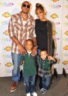 Monica with her sons and Shannon Brown