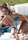 Justin Bieber and Selena Gomez poolside in Mexico
