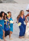 Selena with the bride and groom (far right) and the bridal party