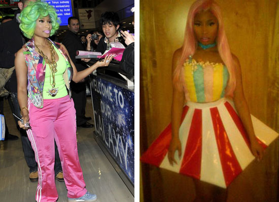 Nicki Minaj Wears Green Wig and Popcorn Dress in Tokyo [PHOTOS]