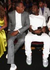 Beyonce, Jay-Z, Kanye West and Kim Kardashian in the front row of the audience at the 2012 BET Awards