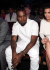Kanye West and Kim Kardashian with Beyonce and Jay-Z in the front row of the audience at the 2012 BET Awards