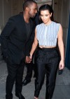Kanye West and Kim Kardashian leaving the Louis Vuitton aftershow new boutique opening — Paris Fashion Week 2012