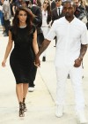 Kim Kardashian and Kanye West at the Valentino fashion show — Paris Fashion Week 2012
