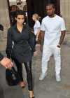 Kim Kardashian and Kanye West spotted in Paris on July 2nd 2012 for Fashion Week