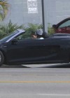 Chris Brown on his way to a studio in Burbank, CA