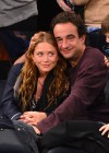 Mary Kate Olsen and boyfriend Olivier Sarkozy at New York Knicks game