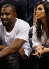 Kanye West & Kim Kardashian at Miami Heat vs. New York Knicks basketball game