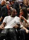 Kanye West & Kim Kardashian at Miami Heat vs. New York Knicks basketball game