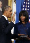 First Lady Michelle Obama shows off her new bangs