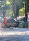 Chris Brown car crash aftermath