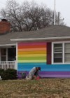 “Equality House” right across the street from Westboro Baptist Church painted to look like gay pride rainbow flag