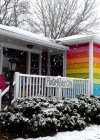 “Equality House” right across the street from Westboro Baptist Church painted to look like gay pride rainbow flag