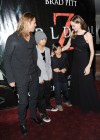 Angelina Jolie with Brad Pitt and their kids on the red carpet of “World War Z” movie premiere in London