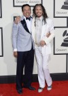 Smokey Robinson & Steven Tyler on the red carpet of the 2014 Grammy Awards