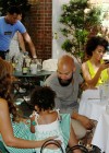 Beyoncé, Blue Ivy, Solange, her boyfriend Alan Ferguson and her son Julez at Cafe Amelie in New Orleans