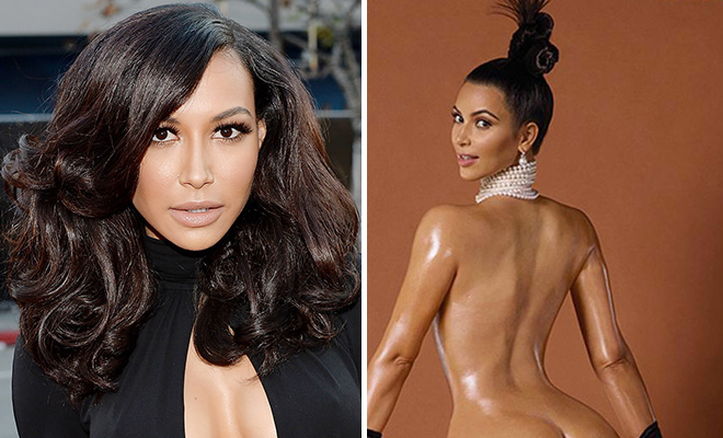 Kim Kardashian Porn Ass - Naya Rivera Does NOT Approve of Kim Kardashian's Naked Magazine Cover:  \