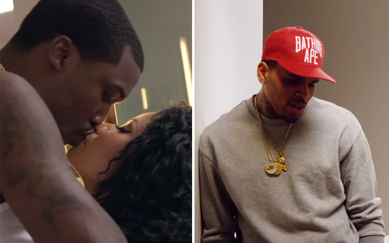 Chris Brown Is A Third Wheel To Nicki Minaj And Meek Mill In All Eyes On You Video