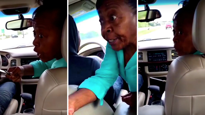 Watch Grandma Pulls Knife On Grandson For Being Disrespectful