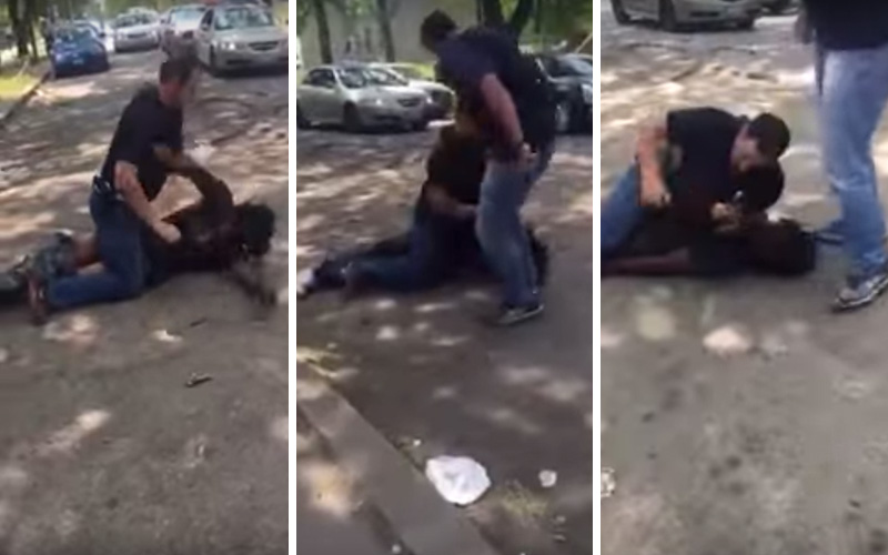 photo police officer curb stomping black man