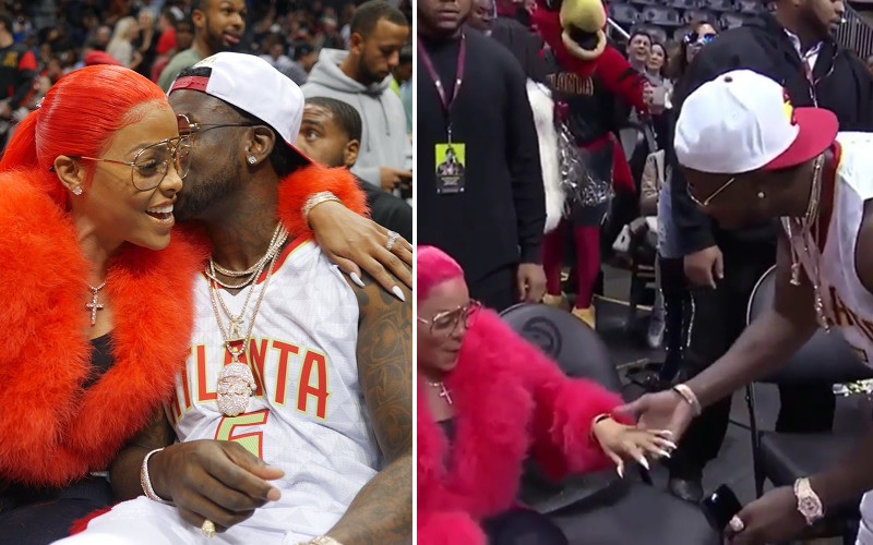 Gucci Mane Proposes To Keyshia Ka'oir At Atlanta Hawks Basketball Game –  POP ATL