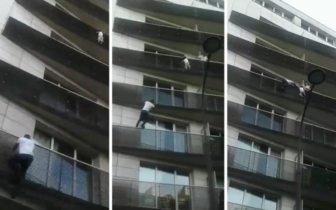 Watch: Man Climbs Building In Paris To Save Child Dangling From Balcony 