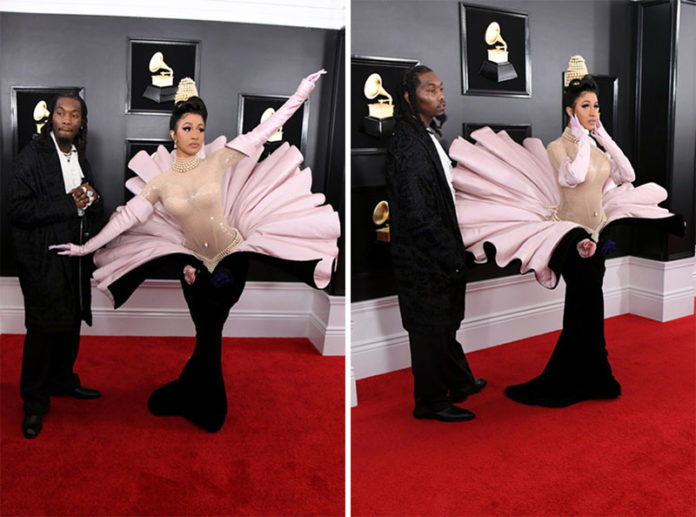 Cardi B & Offset Reunite, Lick Tongues On Grammys 2019 Red Carpet (PHOTOS)