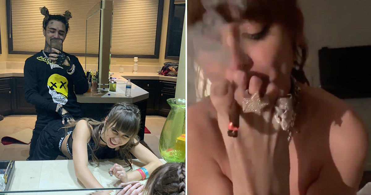 Lil Porn Star - Lil Pump Posts Video of Porn Star Riley Reid Smoking a Blunt ...