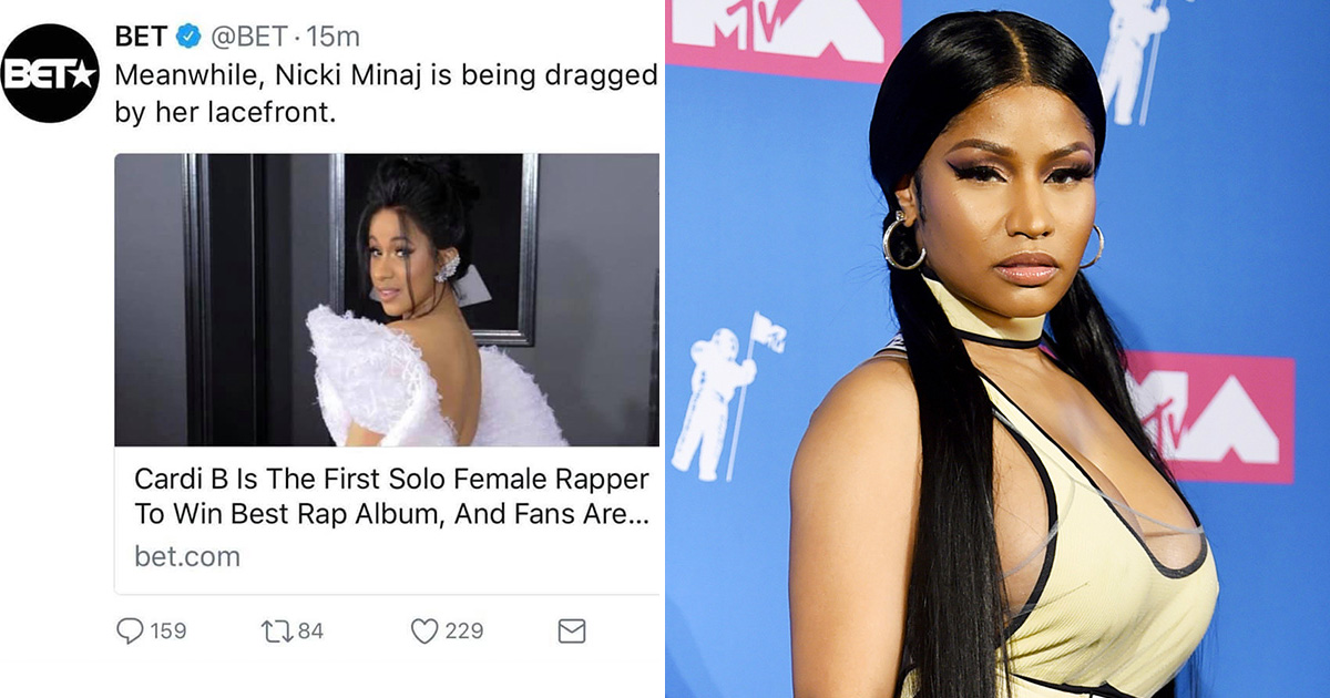 BET apologizes to Nicki Minaj after snarky tweet leads to rapper