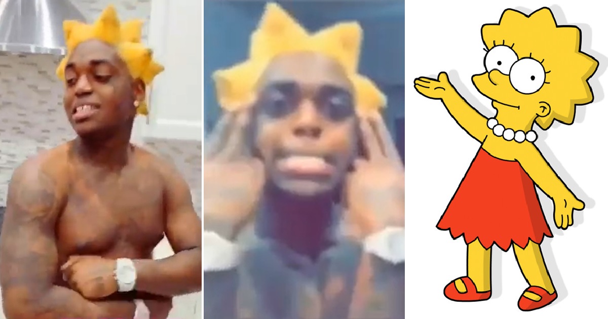 Kodak Black Clowned on Social Media After Revealing Yellow Hairdo  Resembling Lisa Simpson