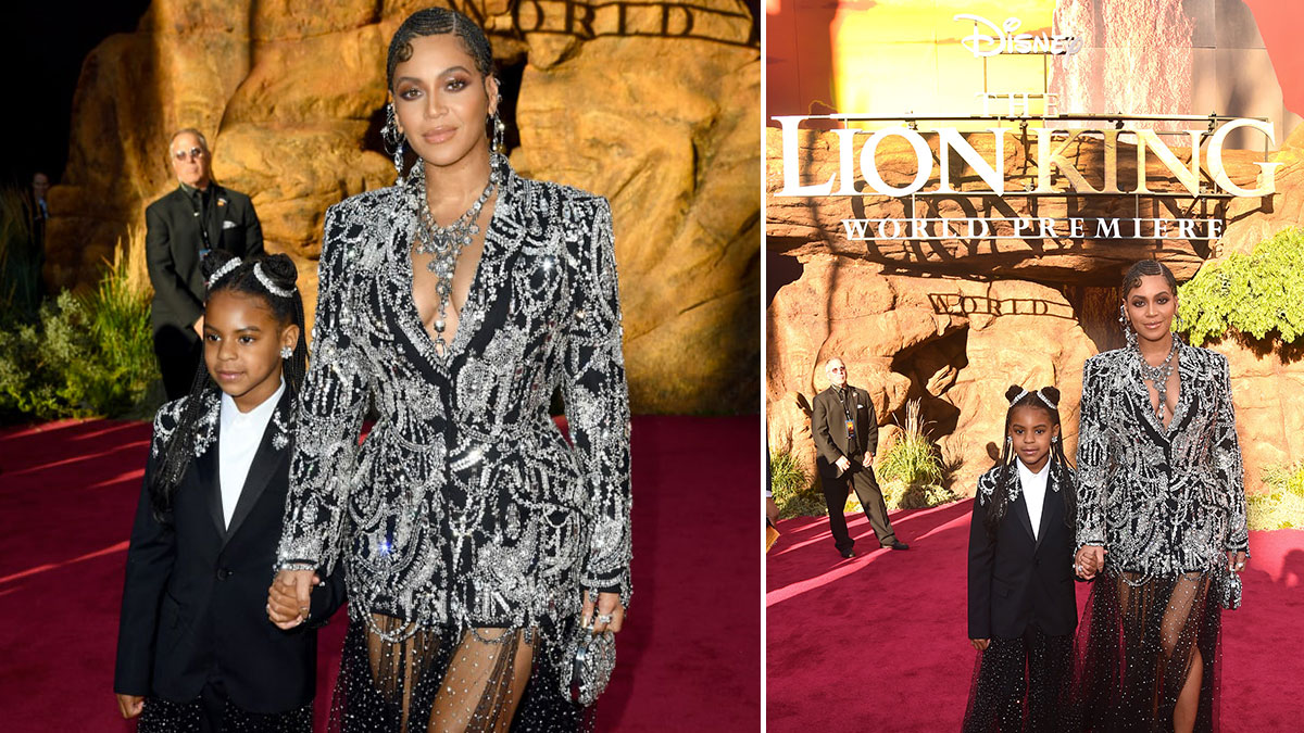 Beyoncé And Blue Ivy Wore Matching Alexander Mcqueen Outfits To The Lion King Premiere In Hollywood