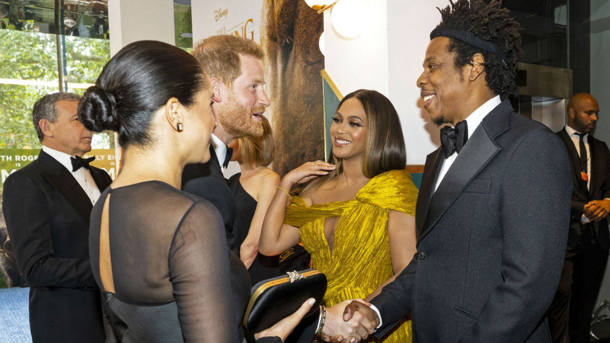 Beyoncé and Jay-Z Meet Meghan Markle and Prince Harry at "Lion King