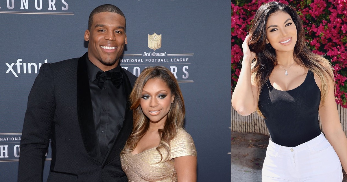 Cam Newton and Kia Proctor, his longtime girlfriend and the mother of his f...