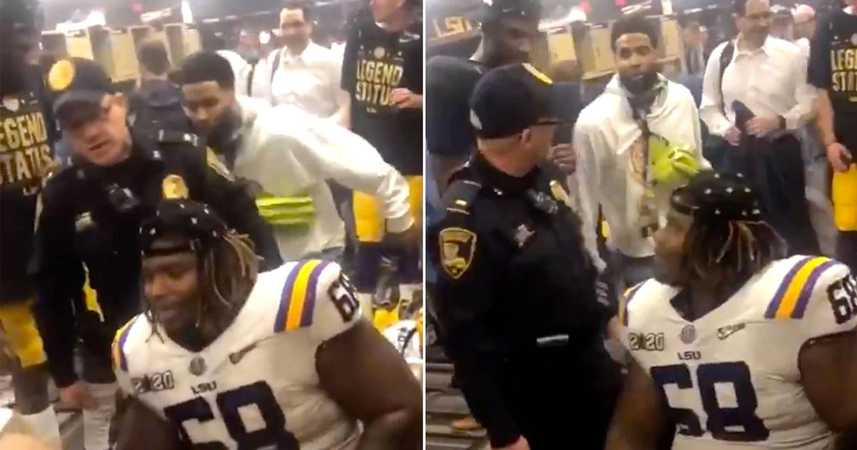 VIDEO: Cop Scolds Joe Burrow, LSU Tigers for Smoking Cigars Postgame