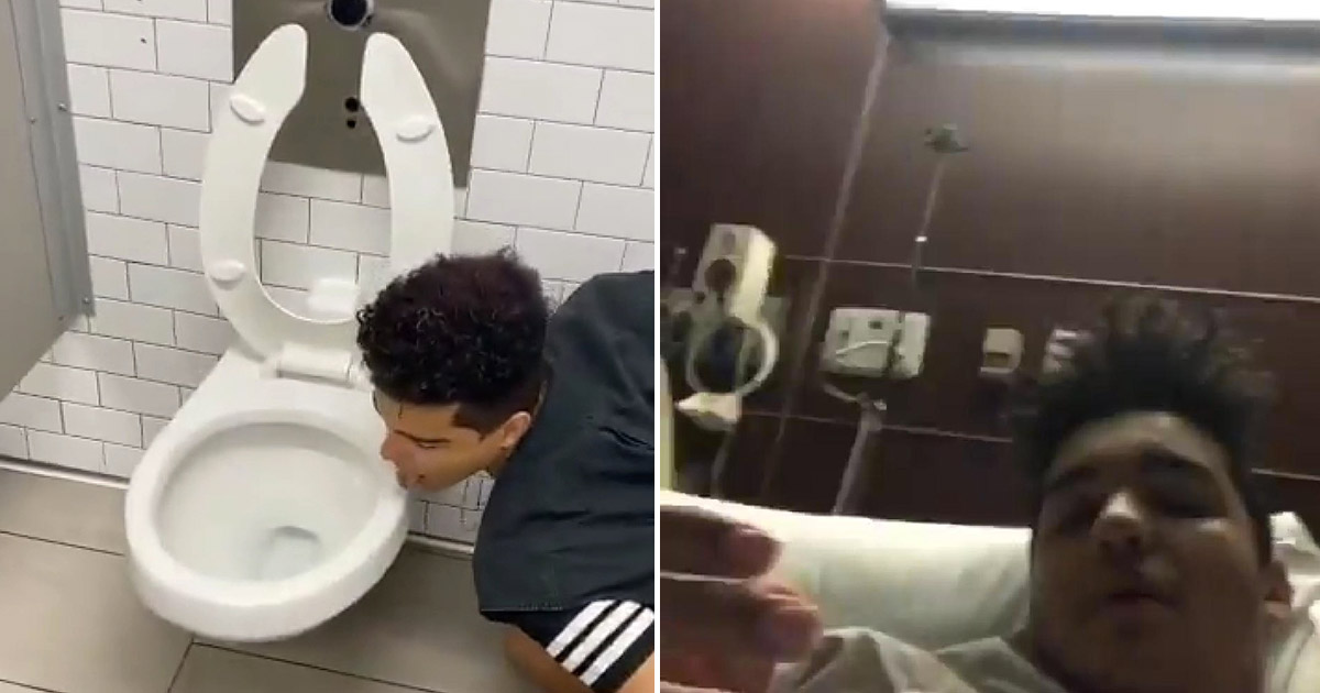 Social Media Influencer Who Licked Toilet Seat For Tiktok Challenge Hospitalized With