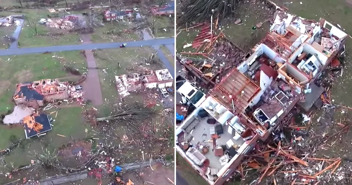 Drone Footage Captures Destructive Path of Deadly Tornado in Nashville